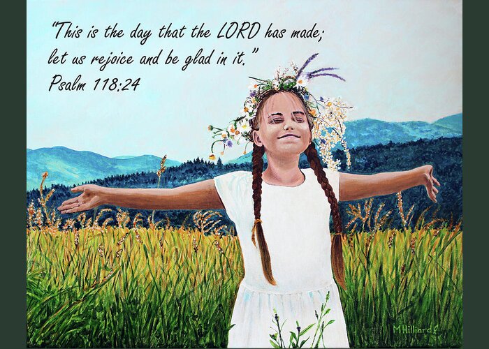Girl Greeting Card featuring the painting Every Day is a Gift by Marilyn Borne