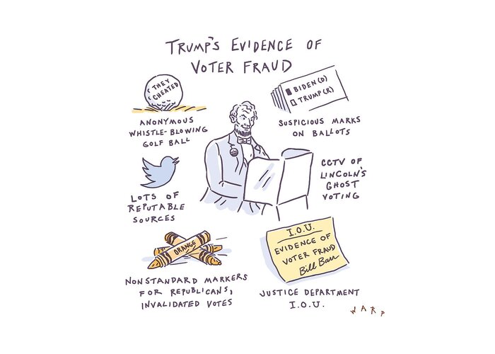 Captionless Greeting Card featuring the drawing Evidence of Voter Fraud by Kim Warp