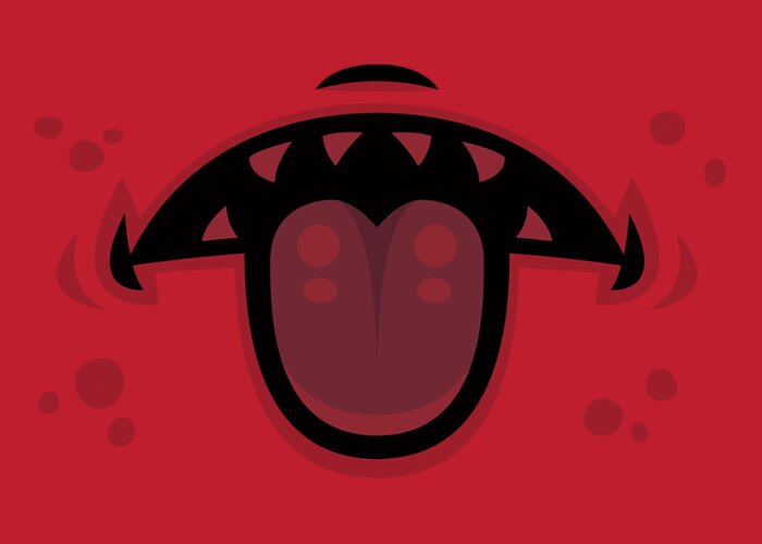 Mouth Greeting Card featuring the digital art Evil Demon Mouth with Tongue by John Schwegel