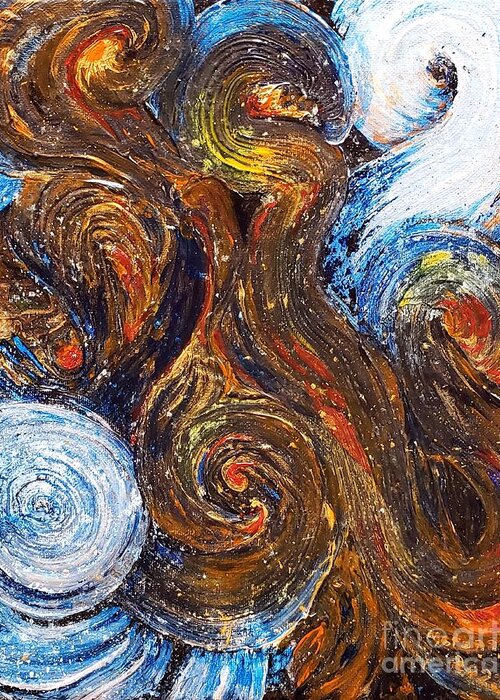 Exoplanet Greeting Card featuring the painting Exoplanet #3 Vortices of Fire and Ice by Merana Cadorette