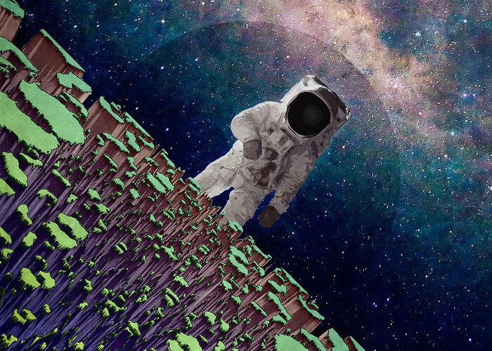 Space Greeting Card featuring the digital art Exploring Space by Phil Perkins