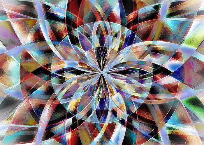 Digital Greeting Card featuring the digital art Facet Flower by David Manlove