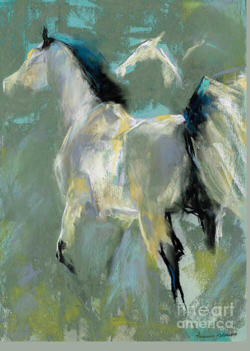 Equine Art Greeting Card featuring the pastel Fading Out to Three by Frances Marino