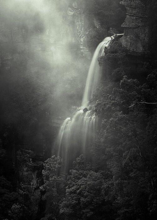 Monochrome Greeting Card featuring the photograph Fall by Grant Galbraith