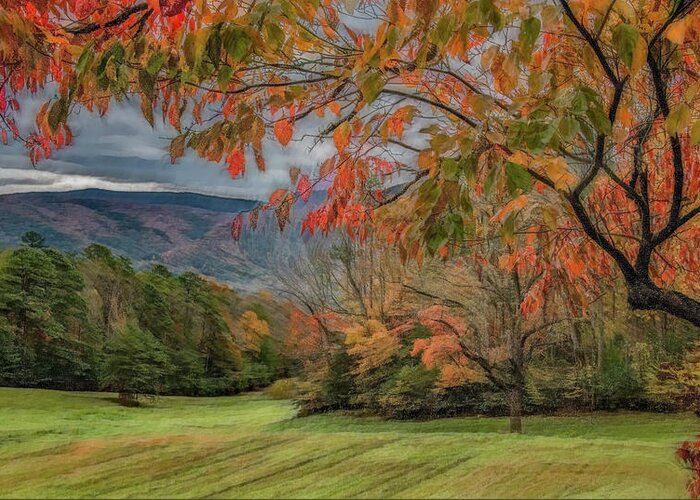 Cades Cove Greeting Card featuring the photograph Fall in the Cove, Stylized by Marcy Wielfaert