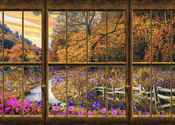 Clouds Greeting Card featuring the photograph Fall Window View by Debra and Dave Vanderlaan