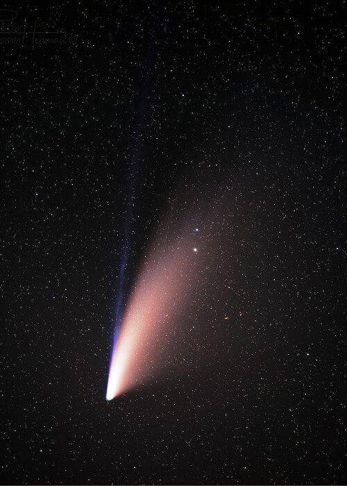 Comet Greeting Card featuring the photograph Farewell to Neowise -  comet Neowise on July 19 2020 by Peter Herman