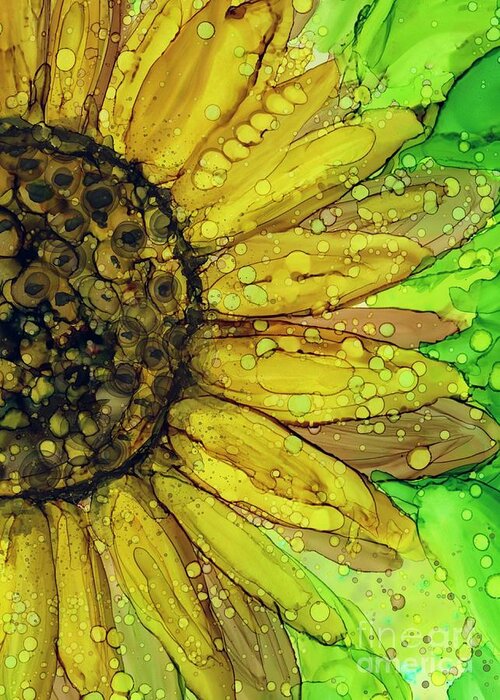 Farmhouse Greeting Card featuring the painting Farmhouse Sunflower Painting by Joanne Herrmann