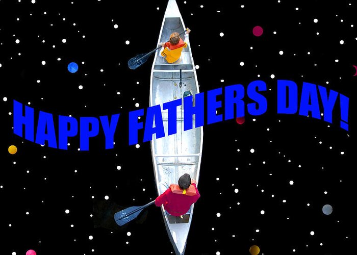 Happy Fathers Day Greeting Card featuring the mixed media Father and son through time by David Lee Thompson