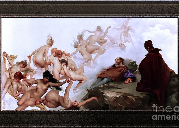 Faust's Dream Greeting Card featuring the painting Faust's Dream by Luis Ricardo Falero Old Masters Classical Fine Art Reproduction by Rolando Burbon