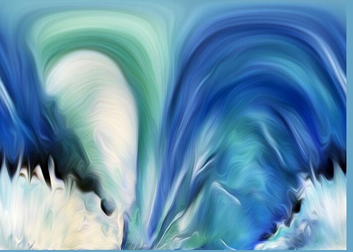 Abstract Art Greeting Card featuring the digital art Feathered Waterfall by Ronald Mills