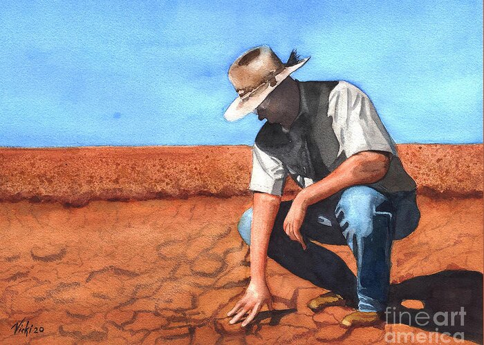 Australia Greeting Card featuring the painting Feeling the Drought by Vicki B Littell