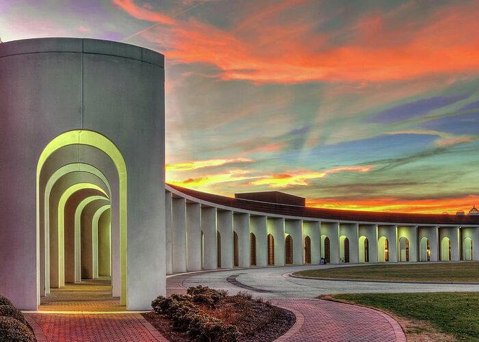 Arches Greeting Card featuring the photograph Ferguson Center for the Arts by Jerry Gammon