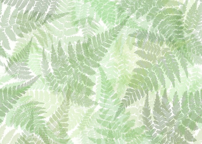 Fern Greeting Card featuring the mixed media Fern Leaf Pattern by Christina Rollo