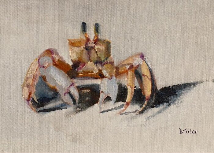 Crab Greeting Card featuring the painting Fiddler Crab Underwater Painting Series by Donna Tuten