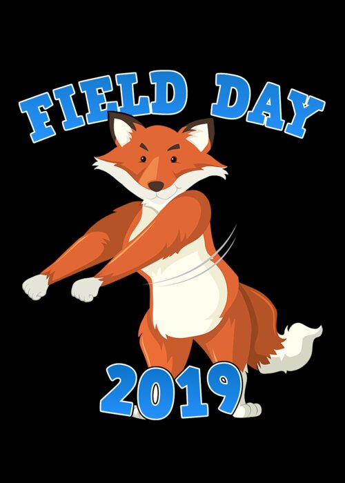 Cool Greeting Card featuring the digital art Field Day 2019 Flossing Fox by Flippin Sweet Gear