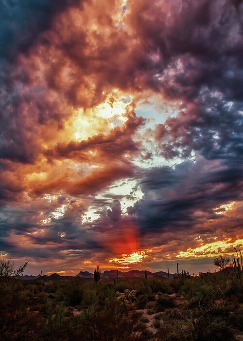 American Southwest Greeting Card featuring the photograph Finger Painted Sunset by Rick Furmanek