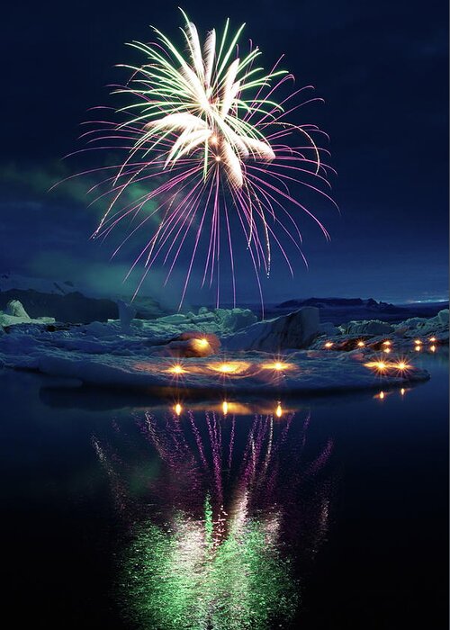Fireworks Greeting Card featuring the photograph Fire and ice #3 by Christopher Mathews