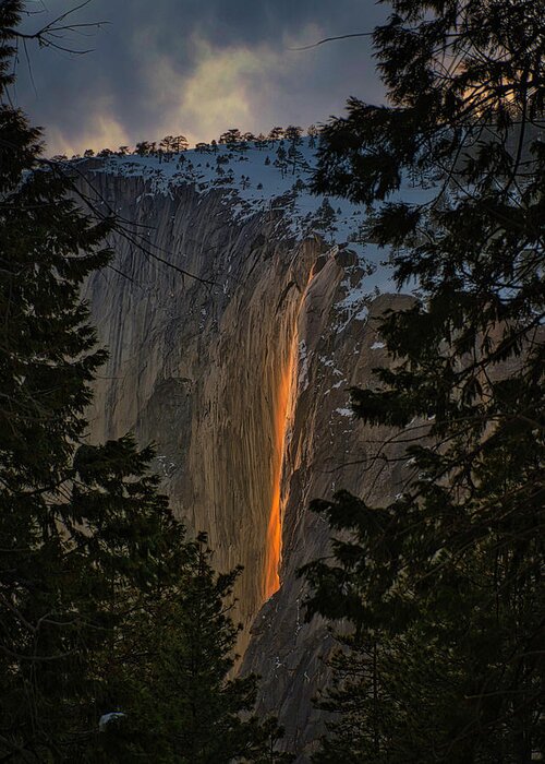 Landscape Greeting Card featuring the photograph Fire Fall Between by Romeo Victor