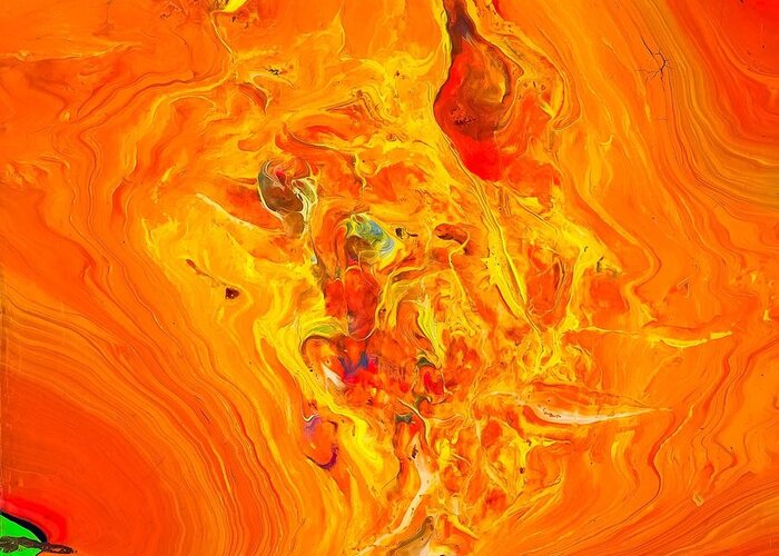 Abstract Art Greeting Card featuring the painting Fire In The Hole by Gena Herro
