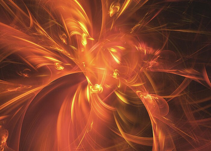 Sparks Greeting Card featuring the digital art Fire Sparks by Elisabeth Lucas