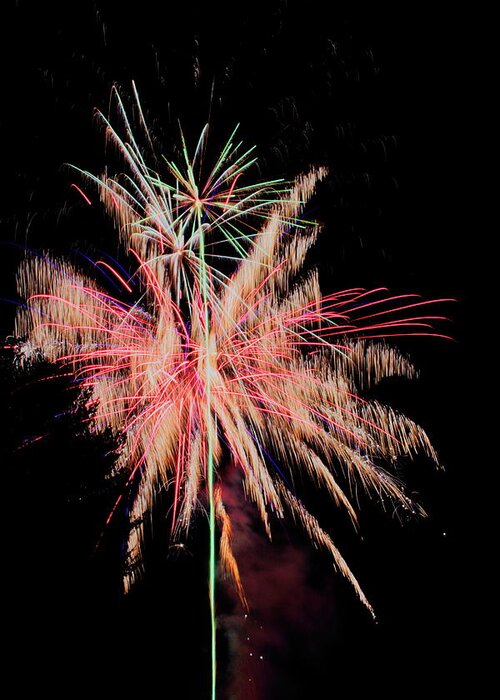 Fireworks Greeting Card featuring the photograph Fireworks - July 2021 - 15 by Dale Kauzlaric