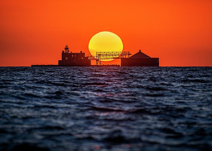 Chicago Water Crib Greeting Card featuring the photograph First Light On The Water Crib by Owen Weber