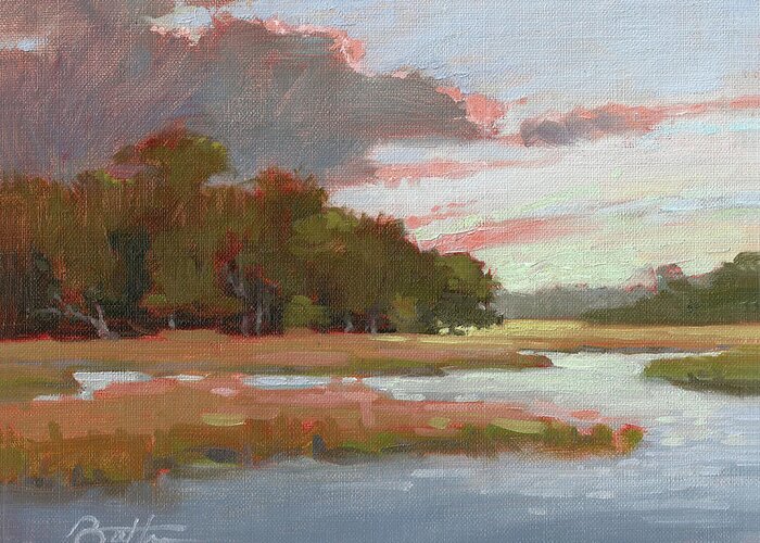 Fishing Creek Greeting Card featuring the painting Fishing Creek, Edisto by Todd Baxter