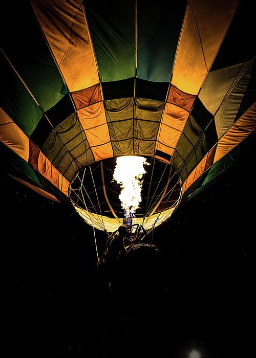 Flame Greeting Card featuring the photograph Flame On Hot Air Balloon by Bob Orsillo