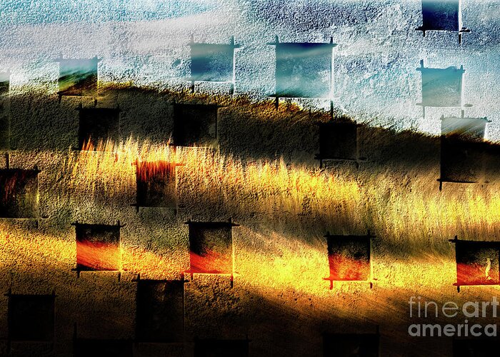 Abstracts Greeting Card featuring the photograph Flames of Gold by Marilyn Cornwell