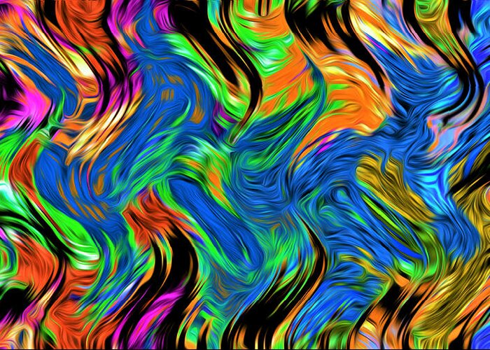Abstract Greeting Card featuring the digital art Flames of Passion - Abstract by Ronald Mills