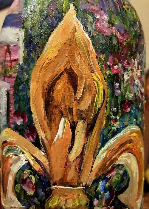 New Orleans Greeting Card featuring the painting Fleur de lis by Julie TuckerDemps