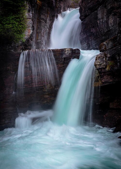 St Mary's Falls Greeting Card featuring the photograph Flow Vertical by Ryan Smith