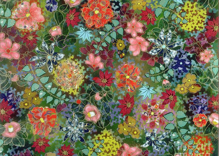 Flower Greeting Card featuring the painting flower paintings contemporary - For July by Sharon Hudson