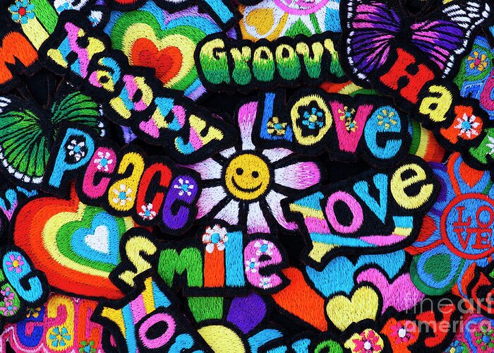 Embroidery Greeting Card featuring the photograph Flower Power Smile by Tim Gainey