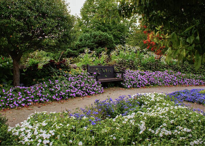 Boerner Botanical Gardens Greeting Card featuring the photograph Flower Seating by Deb Beausoleil