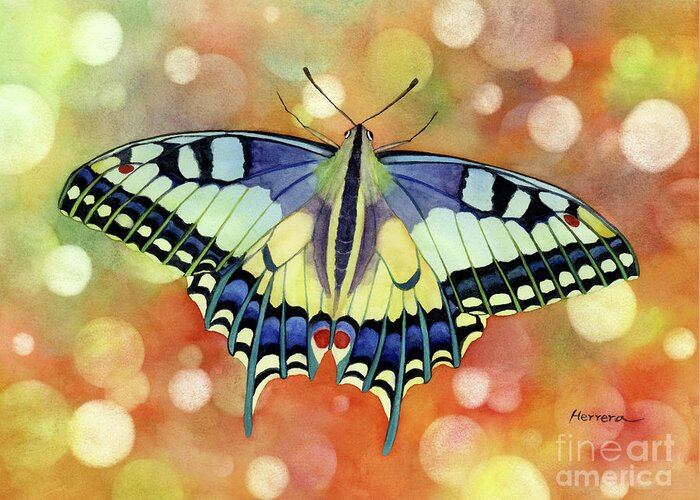 Butterfly Greeting Card featuring the painting Flutter Away by Hailey E Herrera