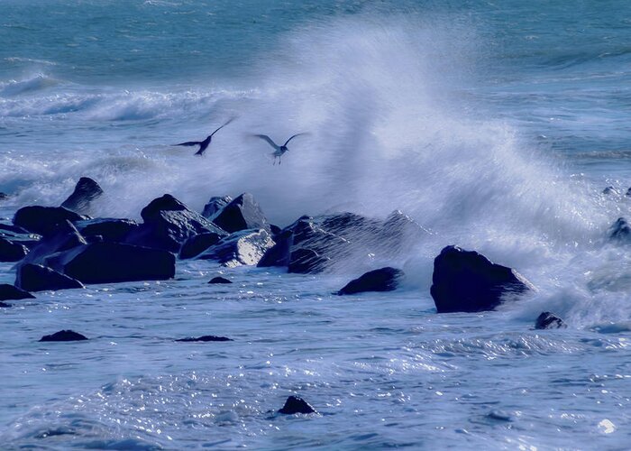 Waves Crashing Greeting Card featuring the photograph Fly away with me by Christina McGoran
