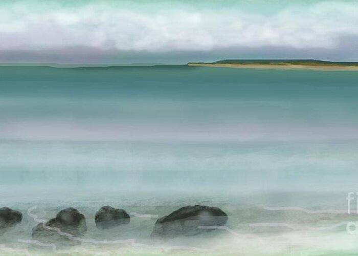 Seascape Greeting Card featuring the digital art Fly with me accross the sea 2 by Julie Grimshaw