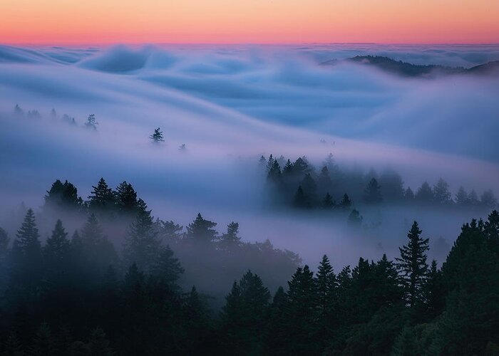  Greeting Card featuring the photograph Fog Waves by Louis Raphael
