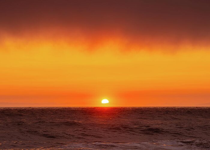 Fog Greeting Card featuring the photograph Fogbank Sunset by Gary Skiff