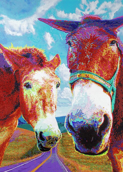Mules Greeting Card featuring the painting Follow Your Muses by Darien Bogart