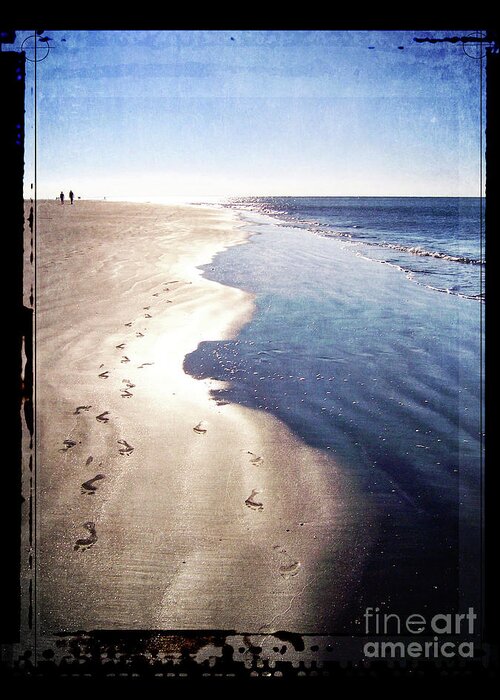 Hilton Head Island Greeting Card featuring the digital art Footprints In The Sand by Phil Perkins