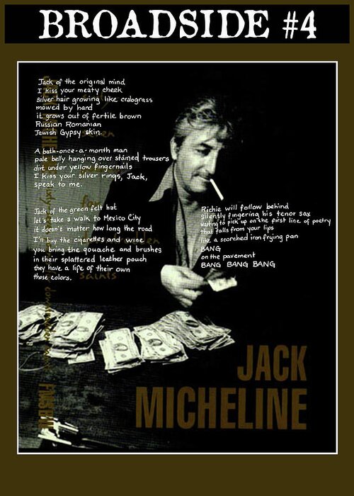 Jack Micheline Greeting Card featuring the photograph My Poem For Friend Jack Micheline, Poet and Artist by Lorena Cassady