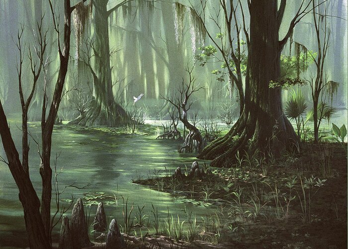 Michael Humphries Greeting Card featuring the painting Forever Glades by Michael Humphries