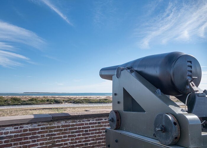 American Greeting Card featuring the photograph Fort Macon Cannon -1 by Rudy Umans