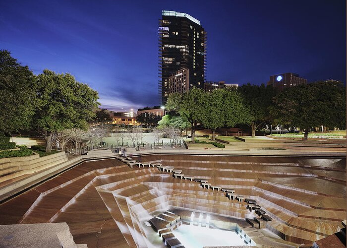 Fort Worth Greeting Card featuring the photograph Fort Worth Water Gardens V2 122319 by Rospotte Photography