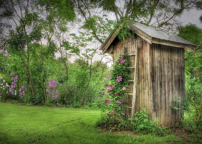 Bathroom Greeting Card featuring the photograph Fragrant Outhouse by Lori Deiter