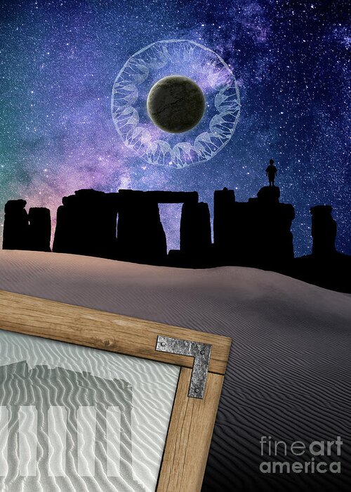 Surreal Greeting Card featuring the digital art Frame And Pillars by Phil Perkins