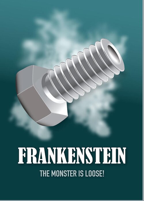 Movie Poster Greeting Card featuring the digital art Frankenstein - Alternative Movie Poster by Movie Poster Boy